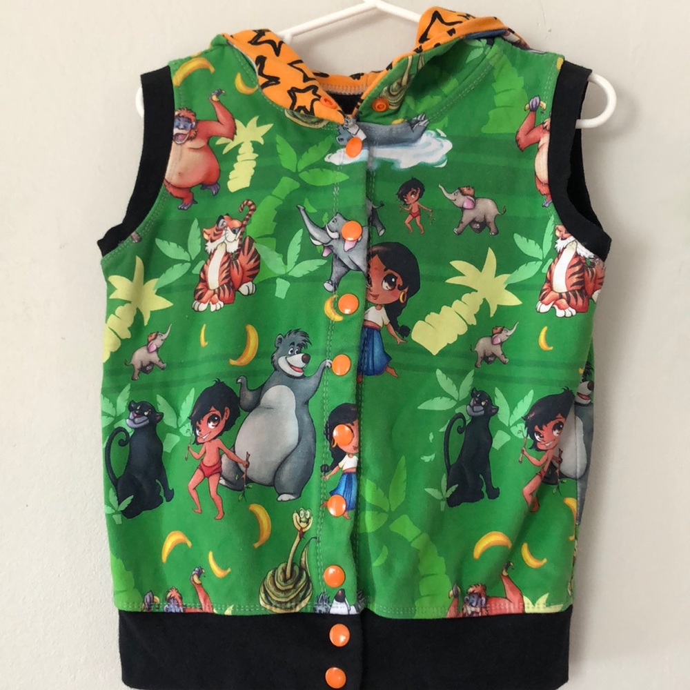 Jungle Book Kids Vest /W Hoodie H.Made Reversible
